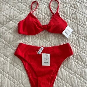 Andie/Marine Layer Collab Santorini bikini top and 90s high waisted bottom